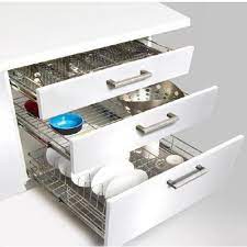 chrome 3 pull out drawers