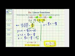 Ex Find The Linear Function Given Two