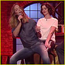 emily blunt grinds up on anne hathaway