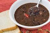 black bean soup with cumin and jalapeno