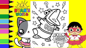 Red titan, combo panda, gus the gummy gator, and alpha lexa are celebrating their favorite states. Coloring Ryan S Mystery Playdate Gus Ryan S World Coloring Book Page Sprinkled Donuts Jr Youtube