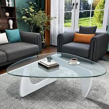 12mm Glass Triangle Coffee Table Solid