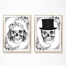 Mrs Skull Couple Prints Skull Wall Art