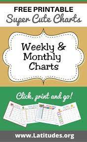 Free Printable Weekly Monthly Charts For Kids