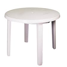 Round White Plastic Patio Table