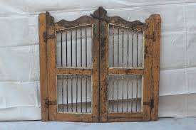 Iron Grill Dog House Gate Wooden Small