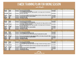 8 week training plan for hiking