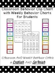 Classroom Behavior Clip Chart English And Spanish