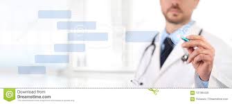 Doctor Touch Screen With A Pen Medical Health Concept Stock