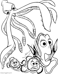 Giant squid coloring pages template. Giant Squid And Dory Coloring Page Coloringall