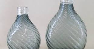 chunky glass vase grey small 25cm