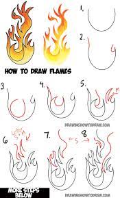 Notice that when drawing a little child's mouth, the lips shouldn't be drawn! How To Draw Flames And Drawing Cartoon Fire Drawing Tutorial How To Draw Step By Step Drawing Tutorials Fire Drawing Drawing Flames Drawing Tutorial