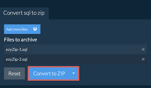 convert sql to zip quick