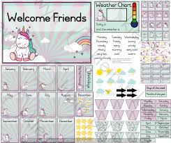 The Unicorn Class Theme Package Consists Of 1 Door Card 1