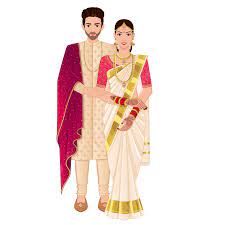 south indian wedding couple standing