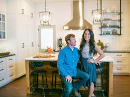 chip and joanna gaines in kitchen