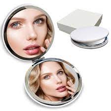 compact travel makeup magnifying mirror