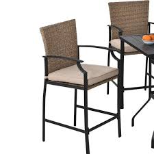Outdoor Dining Set With Brown Cushion