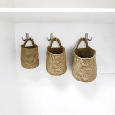 Jute Baskets Boho Bathroom Set 3 Wall