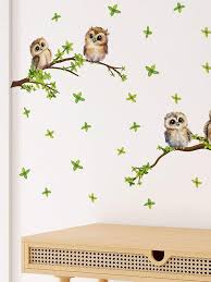 Owl Patterned L And Stick Wall Decal