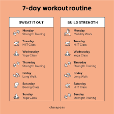 7 day workout plan clp