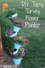 diy topsy turvy flower planter with