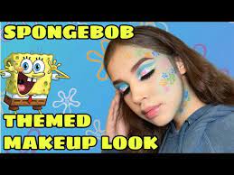 spongebob themed makeup look you