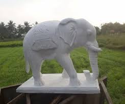 White Cement Elephant Statue For