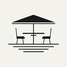 Terrace Cafe Simple Line Art Logo Icon