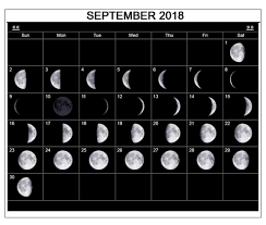 September 2018 Moon Calendar With Holidays Moon Calendar