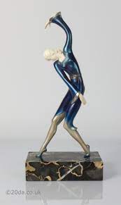 The forms of the figurines and sculptures are characterised by a special elegance. Art Nouveau Art Deco On Twitter An Extremely Rare Art Deco Figure Silver Plated And Cold Painted Pewter And Ivory Germany 1920s Provenance Sotheby S London 1980 Attributed To Hans Harders Https T Co Zmatqqjcle Artdeco Sculpture