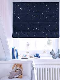 These room darkening window shades are perfect for nurseries, bedrooms and media rooms. Starry Night Roman Blind