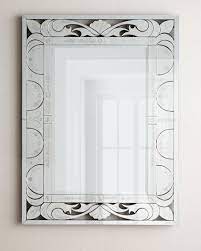 Rectangle Venetian Etched Frame Mirror