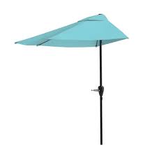 Half Round Patio Umbrella In Blue