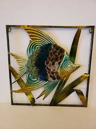 tropical metal art fish peacock