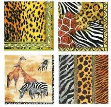 Makes any party look festive and fun! African Animal Leopard Zebra Giraffe Print Napkins 20 Ebay