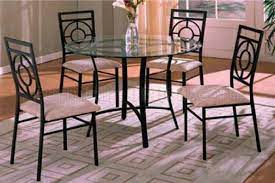 Clear Glass Top 5pc Modern Dining Table