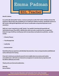 esl teacher cover letter sles