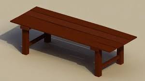 Low Poly Wooden Bench 3d Model
