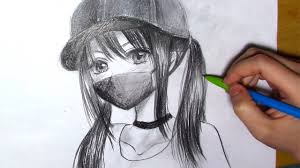 Precision micro line pens fineliner multiliner waterproof archival ink artist illustration anime sketching technical drawing office documents. How To Draw An Anime Girl With Cap And A Mask Real Time Easy Youtube