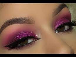 pink glitter smokey eye makeup tutorial