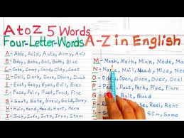 z words english alphabet