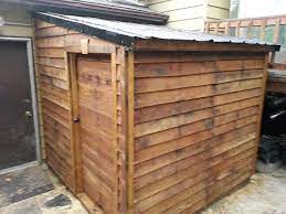 shed from free pallets timber framing