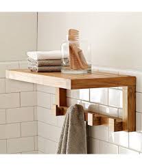 solid wood bathroom floating shelf