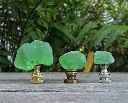 Sea Glass Lamp Finial Green