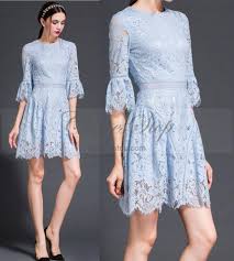 Light Blue Lace Dress In Princess Style Vintage Style Clothesstop Com
