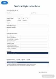 Free Student Registration Form Registration Form Form
