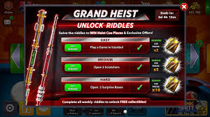 😱 8 ball pool free grand heist cue + level riddle 😱 ( must watch ). Grand Heist Riddles Solved 8ballpool