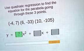 quadratic parabola going equation