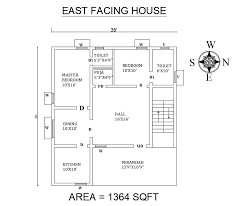 35 X39 East Facing 2bhk House Plan